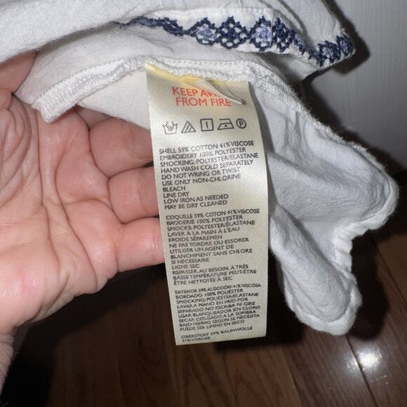 Anthropologie Pilcro Harlee‎ White Sleeveless Embroidered Top XL Red White Blue - Picture 4 of 6